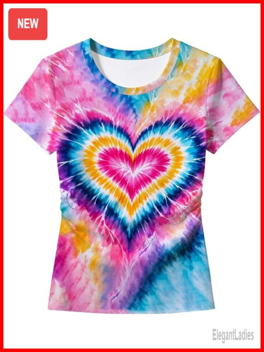 Tie Dye T Shirts Short Sleeve Tees Relaxed Fit Crew Neck Pull On